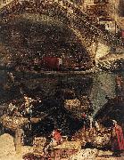 MARIESCHI, Michele The Rialto Bridge in Venice (detail) ag Sweden oil painting artist